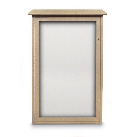 United Visual Products Indoor Enclosed Combo Board, 72"x36", Wht Frame/Wht Porc & Medium Grey UVCB7236W-WHTPORC-MEDGRY